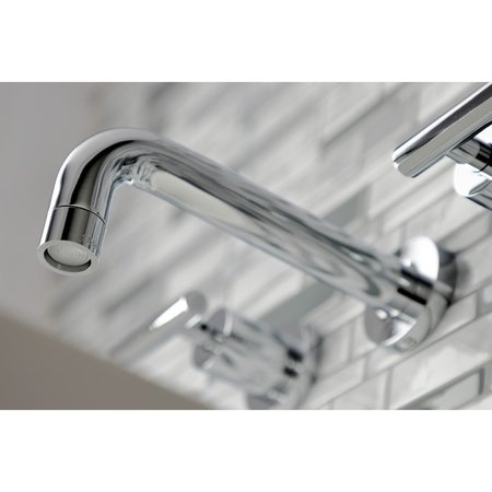Kingston Brass KS8121CML Manhattan 2-Handle 8" Wall Mount Bathroom Faucet, Chrome KS8121CML